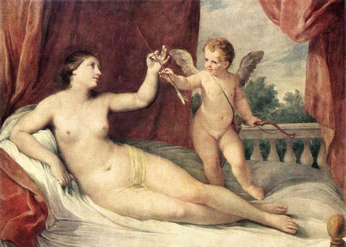 RENI, Guido Reclining Venus with Cupid oil painting picture